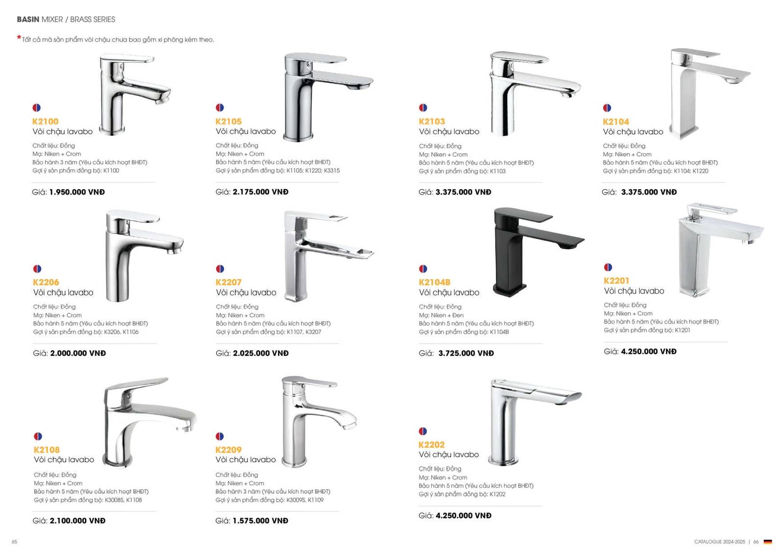 Catalogue và Bảng giá Thiết bị vệ sinh KOREST mới nhất 2024 /Page 33